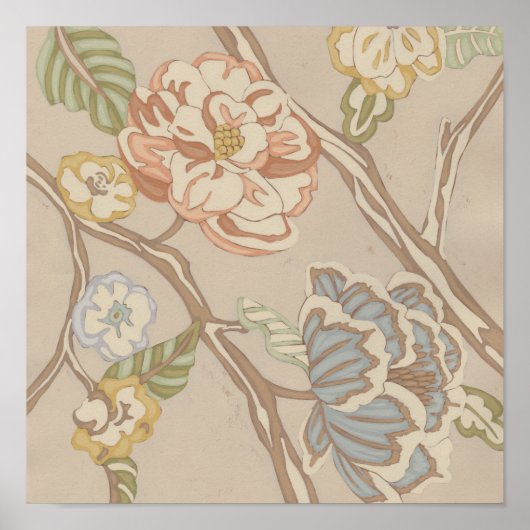 Dekrative Organza Chintz Floral Design Poster (Vorne)