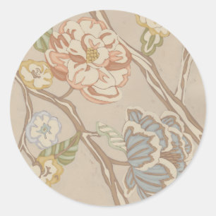 Dekrative Organza Chintz Floral Design Runder Aufkleber
