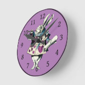 Dekret des Orchid White Rabbit Runde Wanduhr (Winkel)