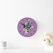 Dekret des Orchid White Rabbit Runde Wanduhr (Zuhause)