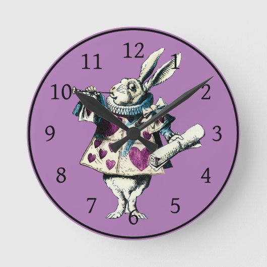 Dekret des Orchid White Rabbit Runde Wanduhr (Vorderseite)