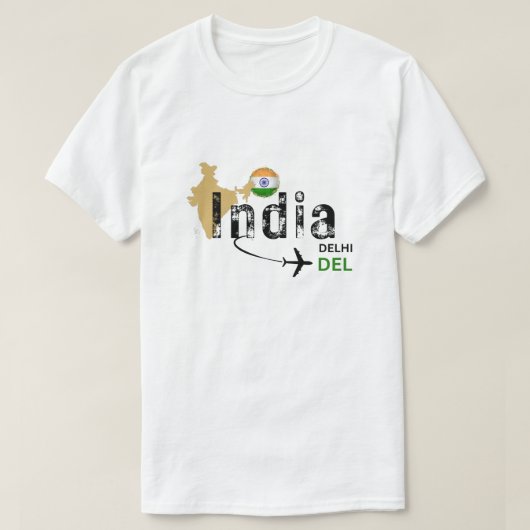 DEL Delhi Airport Code T Shirt (Design vorne)