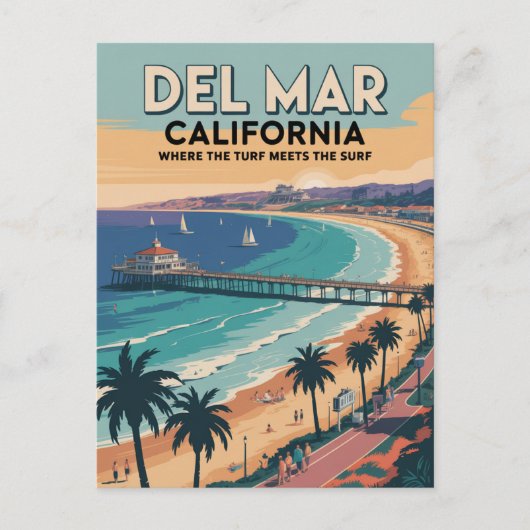 Del Mar California Postkarte (Vorderseite)