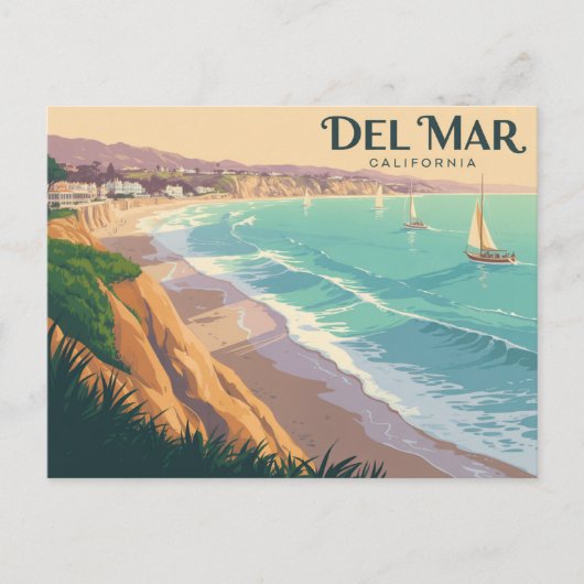 Del Mar California Postkarte (Vorderseite)
