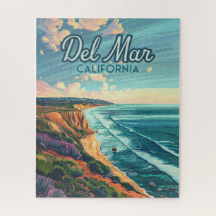 Del Mar California San Diego Beach Pacific Vintag Puzzle