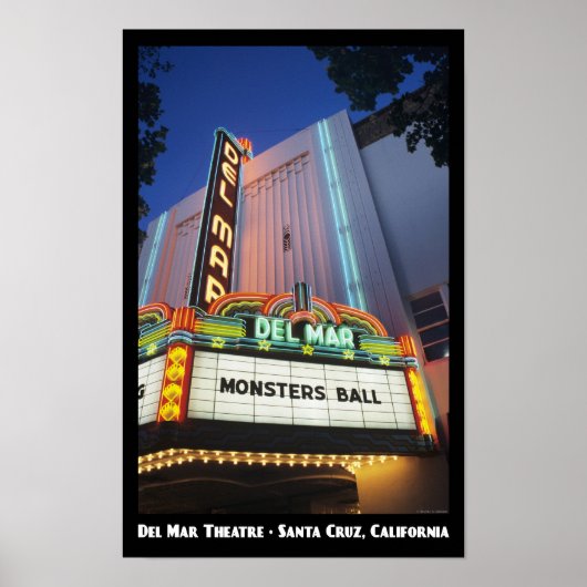 Del Mar Theater, Santa Cruz 11x17 Poster (Vorne)