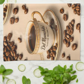 Del Munchie Kaffeebohnen im Vintage-Stil Tee Geschirrtuch (Gefaltet)