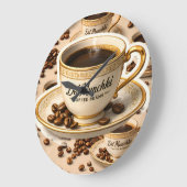 Del munchy Kaffeebohnen Premium Große Wanduhr (Winkel)