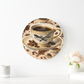 Del munchy Kaffeebohnen Premium Große Wanduhr (Zuhause)