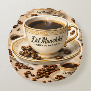 Del munchy Kaffeebohnen Premium rund Rundes Kissen