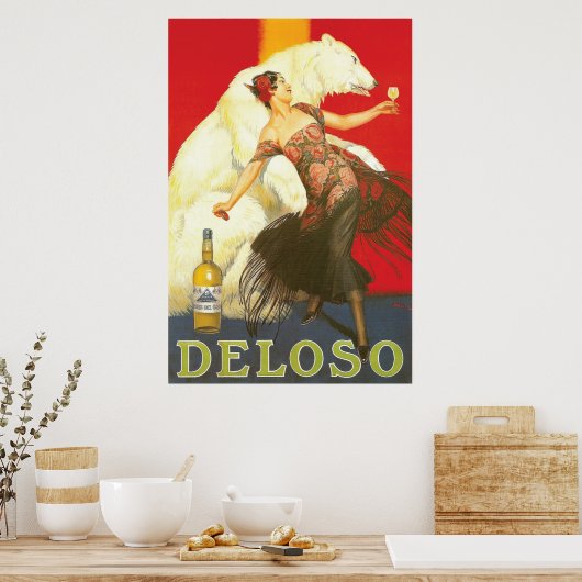 Del Oso Liqueurs Paris 1930er Poster (Küche)