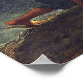 Delacroix - Arabisches Stalking einer Löwe Poster (Ecke)