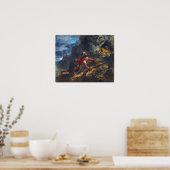 Delacroix - Arabisches Stalking einer Löwe Poster (Küche)