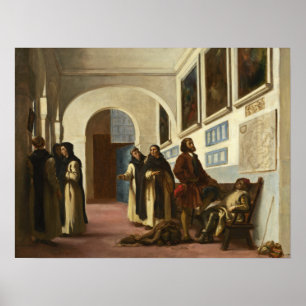 Delacroix - Christoph Kolumbus und sein Sohn bei L Poster