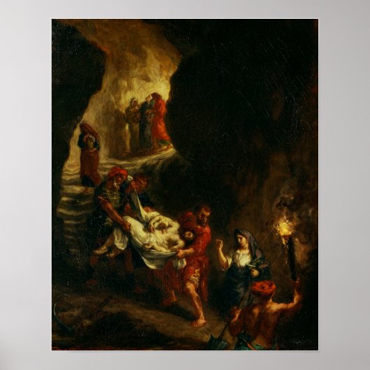 Delacroix - Christus hinunter zum Grab Poster (Vorne)