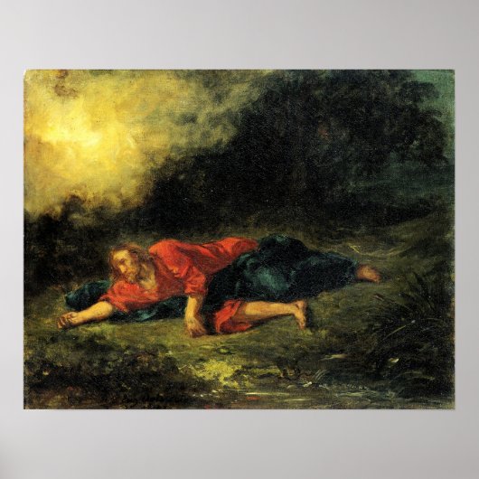 Delacroix - Christus in Gethsemane Poster (Vorne)