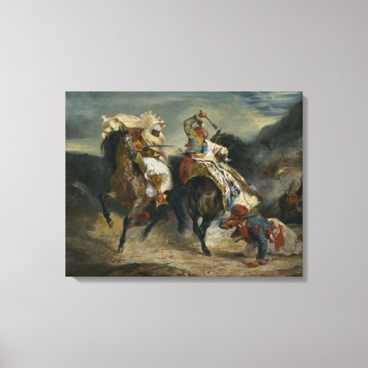 Delacroix Der Kampf der Giaour und Hassan Leinwanddruck (Vorderseite)