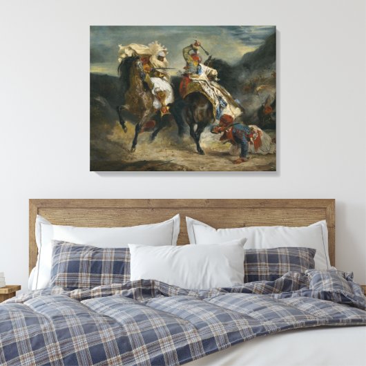 Delacroix Der Kampf der Giaour und Hassan Leinwanddruck (Insitu (Schlafzimmer))