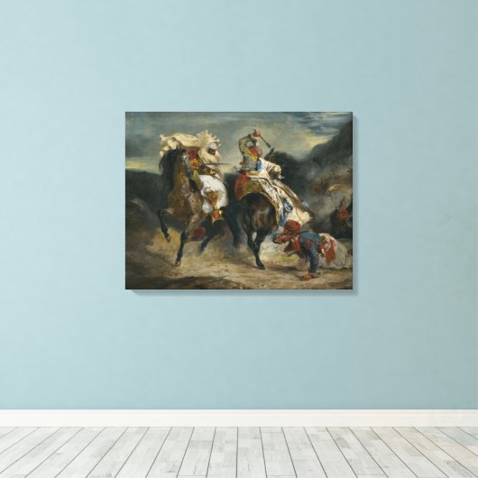 Delacroix Der Kampf der Giaour und Hassan Leinwanddruck (Insitu (Holzboden))