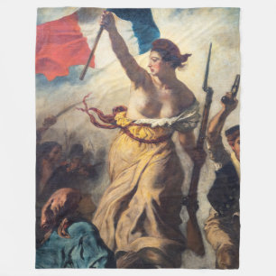 Delacroix - Die Freiheit führt das Volk Nahaufnahm Fleecedecke
