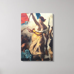 Delacroix - Die Freiheit führt das Volk Nahaufnahm Leinwanddruck