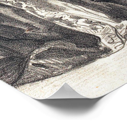 Delacroix - Die Königin versucht, den Hamlet zu... Poster (Ecke)