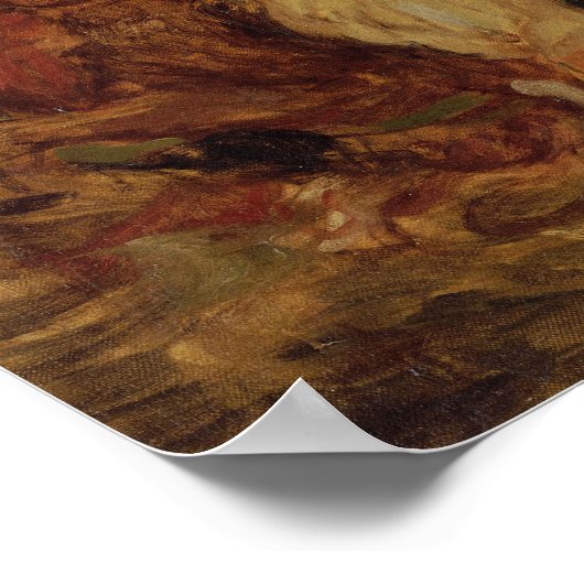 Delacroix - Die Löwenjagd Poster (Ecke)