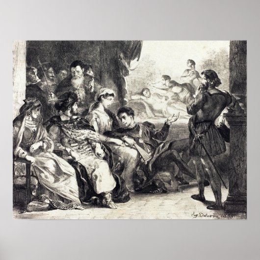 Delacroix - Die Vergiftung des Vaters des Hamlet ( Poster (Vorne)