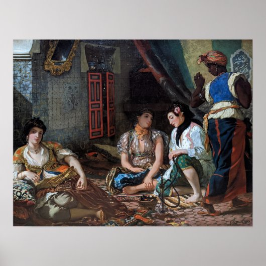 Delacroix - Frauen in Algier in ihrer Wohnung Poster (Vorne)