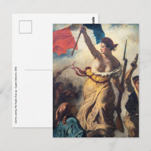 Delacroix - Freiheit führt das Volk Nahaufnahme Postkarte