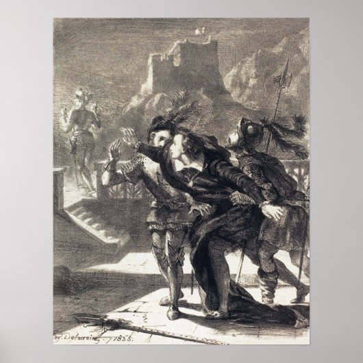 Delacroix - Hamlet und der Geist seines Vaters (a. Poster (Vorne)