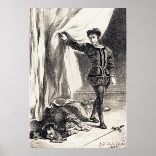 Delacroix - Hamlet und der Körper von Polonius (Ge Poster (Vorne)
