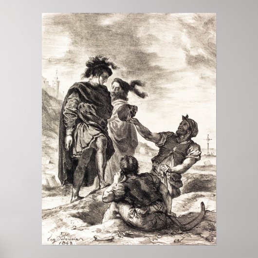 Delacroix - Hamlet und Horatio vor der Gravedi... Poster (Vorne)