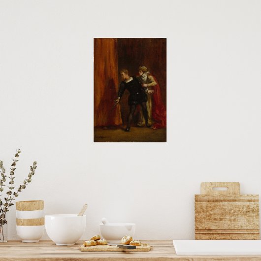 Delacroix - Hamlet und seine Mutter Poster (Küche)