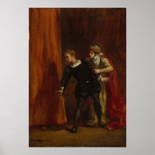 Delacroix - Hamlet und seine Mutter Poster (Vorne)
