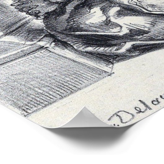 Delacroix - Hamlet versucht, den König zu töten Poster (Ecke)