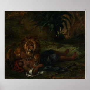 Delacroix - Löwe, der ein Arabisches 1847 liebt Poster