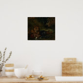 Delacroix - Löwe, der ein Arabisches 1847 liebt Poster (Küche)