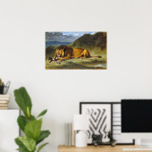 Delacroix - Löwe, der eine Ziege liebt Poster (Heimbüro)