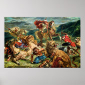 Delacroix - Löwenjagd Poster (Vorne)