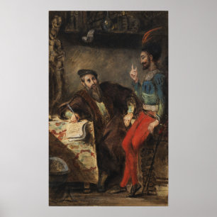Delacroix - Mephisto erscheint Faust Poster