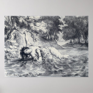 Delacroix - Ophelias Tod Poster