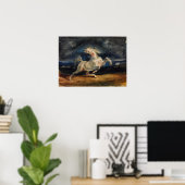 Delacroix - Pferd, das vom Blitz erschreckt wird Poster (Heimbüro)