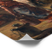Delacroix - Pferde am Springbrunnen Poster (Ecke)