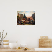 Delacroix - Pferde am Springbrunnen Poster (Küche)