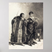 Delacroix - Polonius und Hamlet (Akt II Szene II). Poster (Vorne)
