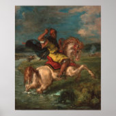 Delacroix - Reiter durch ein Ford Poster (Vorne)