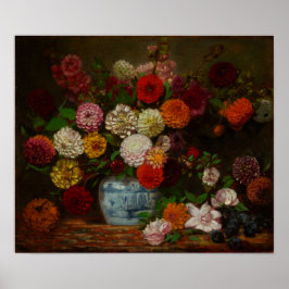 Delacroix - Stillleben mit Dahlias 1835 Poster