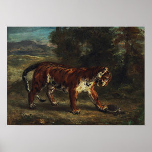 Delacroix - Tiger mit Schildkröte Poster