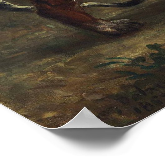 Delacroix - Tiger mit Schildkröte Poster (Ecke)